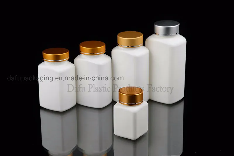 50ml-190ml Rectangle Plastic Medicine Pill Capsule Bottle with Caps