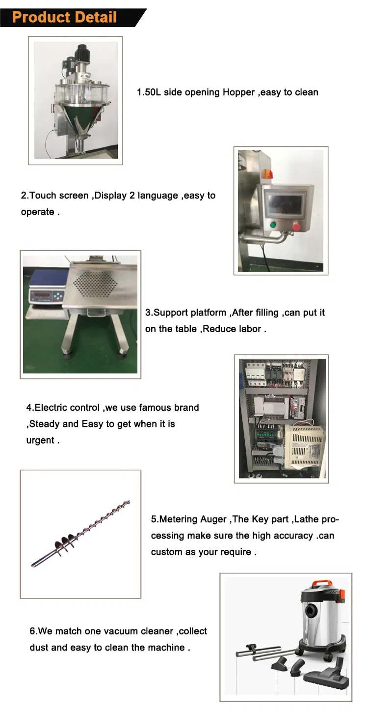Semi Automatic 500g 5kg Pharma Food Powder Filling Machine