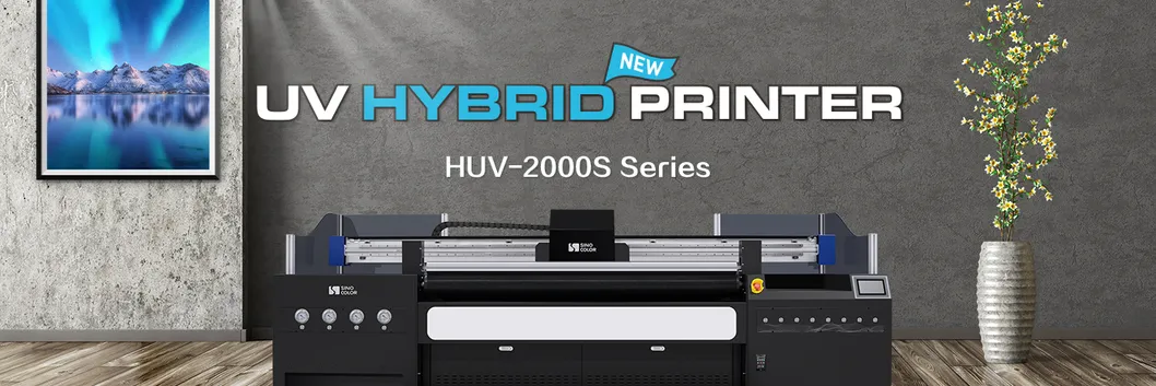 Sinocolor 2m I3200 Printheads 2400dpi Belt Hybrid UV Light Box Printer