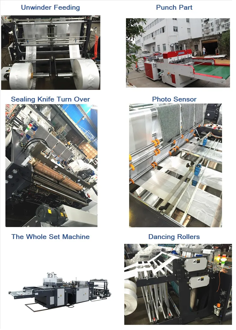 Two Lines Servo Motor Control Hot Cutting PLC Computer Control Biodegradable Packing T-Shirt Supermarket HDPE LDPE Bag Making Machine